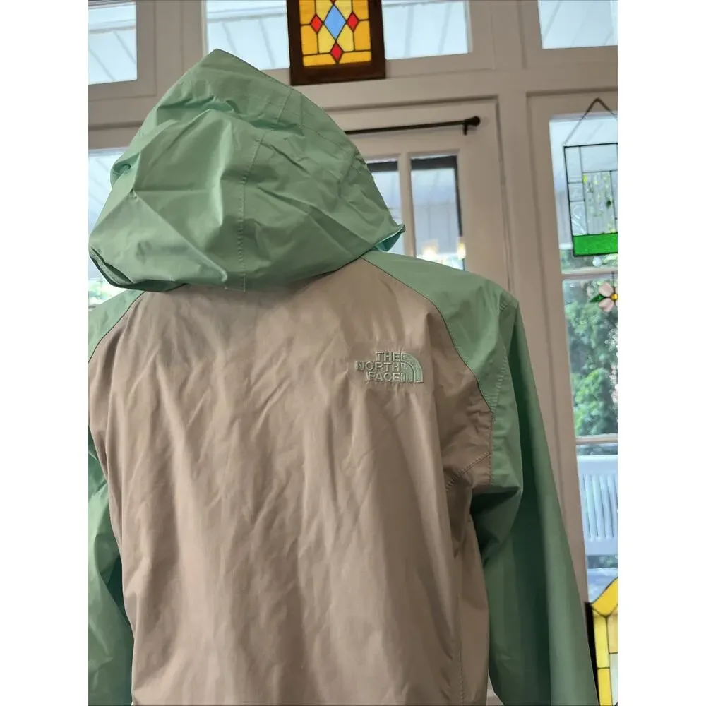 The North Face Jacket Womens S Full Zip Windbreaker Rain Coat Teal Gray Classic